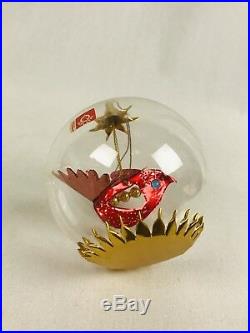 5 Vintage Resl Lenz W Germany Foil Spinner Glass Christmas Ornaments Birds