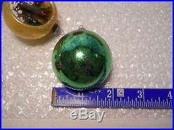 5 Vintage Shiny Brite Glass Indent Diorama Christmas Ornaments withBox