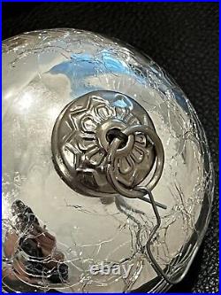 (5) Vtg Heavy German Kugel Christmas Ornament Teardrop Ball Silver Glass