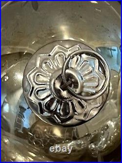 (5) Vtg Heavy German Kugel Christmas Ornament Teardrop Ball Silver Glass