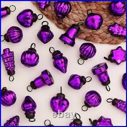 50 Piece Purple Christmas Tree Ornaments Glass, Christmas Tree Decorations Item