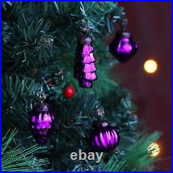 50 Piece Purple Christmas Tree Ornaments Glass, Christmas Tree Decorations Item