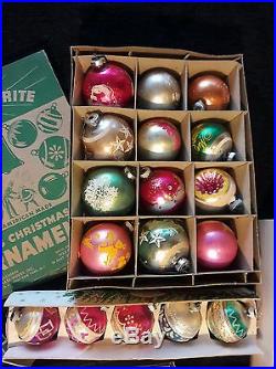 50 Vintage 40's & 50's Christmas Glass Ornaments Mixed Lot from my family