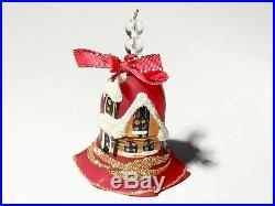 50x HANDMADE CZECH GLASS CHRISTMAS BAUBLE bell red ornament decoration