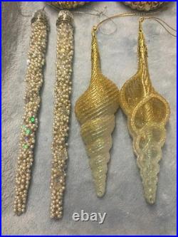 58 VTG Handblown Glass Christmas Ornaments Fish Seashell Radko Adler OWC Stanley