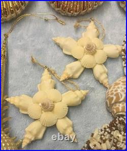 58 VTG Handblown Glass Christmas Ornaments Fish Seashell Radko Adler OWC Stanley