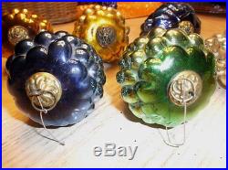6- Large Kugel Grapes Vintage Glass Christmas Ornaments