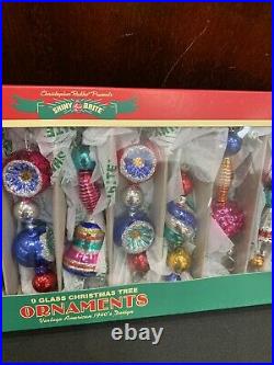 6 RADKO Shiny Brite Icicle Garland Retro Vintage Glass Beads Christmas Ornaments