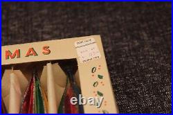 6 Vintage Blown Glass Glittered Fluted Teardrop Icicles Xmas Ornaments Poland