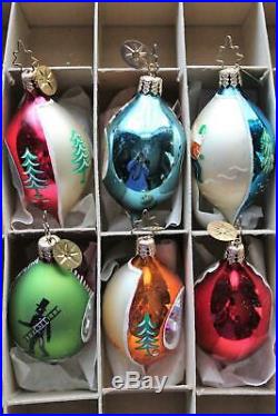 6 Vintage Christopher Radko Fantasia Glass Christmas Ornaments Deep ...