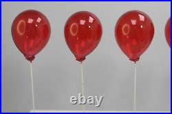 6 Vintage Faroy Handblown Glass Clip on Balloon Christmas Ornament Pennywise IT