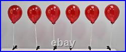 6 Vintage Faroy Handblown Glass Clip on Balloon Christmas Ornament Pennywise IT