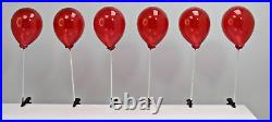 6 Vintage Faroy Handblown Glass Clip on Balloon Christmas Ornament Pennywise IT