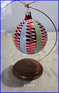 (6) Vintage Hand Painted Blown Glass Ornaments | Christmas Ornament Glass