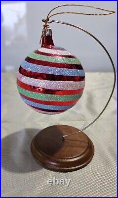 (6) Vintage Hand Painted Blown Glass Ornaments | Christmas Ornament Glass
