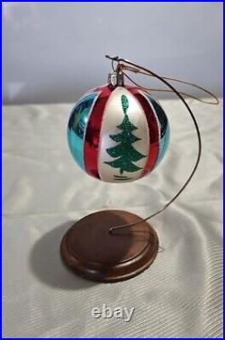 (6) Vintage Hand Painted Blown Glass Ornaments