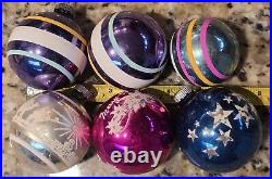 6 Vintage Shiny Brite USA Glass Merry Christmas Ornament, Wise Men, Stars 6 Vintage Shiny Brite USA Glass Merry Christmas Ornament, Wise Men, Stars