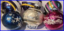 6 Vintage Shiny Brite USA Glass Merry Christmas Ornament, Wise Men, Stars 6 Vintage Shiny Brite USA Glass Merry Christmas Ornament, Wise Men, Stars