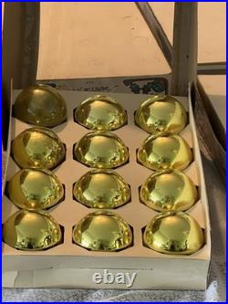 6 boxes Vintage Holly Red Glass Ornaments -2 1/4 50+ yrs old never used
