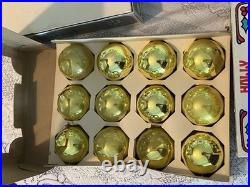 6 boxes Vintage Holly Red Glass Ornaments -2 1/4 50+ yrs old never used