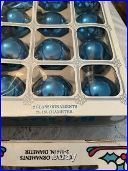 6 boxes Vintage Holly Red Glass Ornaments -2 1/4 50+ yrs old never used