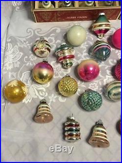 60 Vintage Christmas Ornaments Shiny Brite Indent Ufo Bell Mercury Frosted