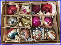 60 vintage mercury glass Christmas ornaments Shiny Brite Poland, Santa Land