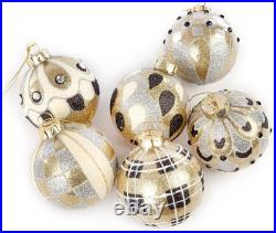 6PCS Glass Christmas Ball Ornaments, Golden Hour Holiday Tree Decorations