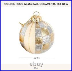 6PCS Glass Christmas Ball Ornaments, Golden Hour Holiday Tree Decorations