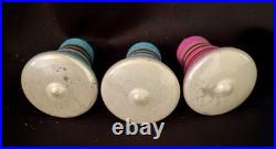 7 Vintage Mica Striped Mini Glass Bell Christmas Ornament Shiny Brite No Box