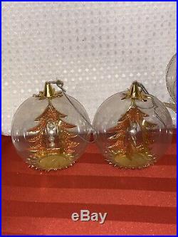 7 Vtg Germany Spinner Resl Lenz Foil Mercury Glass Christmas Ornament Topper