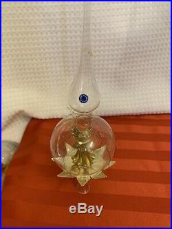 7 Vtg Germany Spinner Resl Lenz Foil Mercury Glass Christmas Ornament Topper