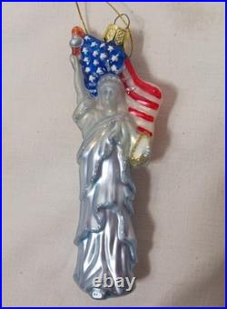 7 vtg Blown Glass PATRIOTIC Christmas Ornament Elephant Donkey LIBERTY Hat RADKO