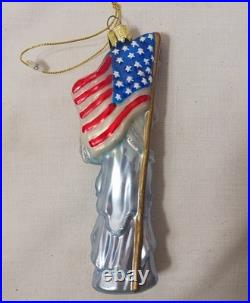7 vtg Blown Glass PATRIOTIC Christmas Ornament Elephant Donkey LIBERTY Hat RADKO