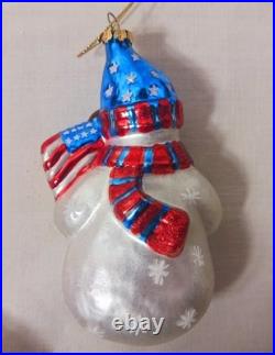 7 vtg Blown Glass PATRIOTIC Christmas Ornament Elephant Donkey LIBERTY Hat RADKO