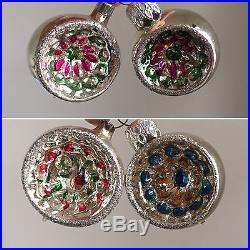 72 Vtg Glass Ornaments Christmas Tree Mercury Indent Fantasia Germany