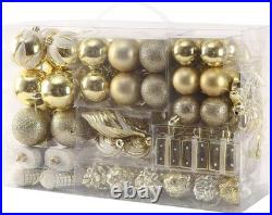 76ct Christmas Tree Ornaments Set, Golden Shatterproof Christmas Balls Decoration