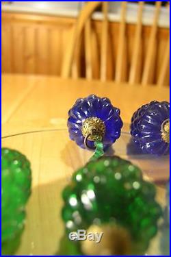 8 Beautiful Vintage RARE Colorful Kugel Glass Grape Christmas Ornaments