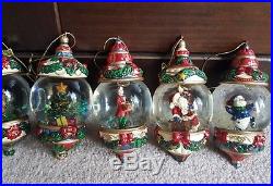 8 Boxed Kirkland Vintage Glass Snow Globe Christmas Tree Decorationsl@@k