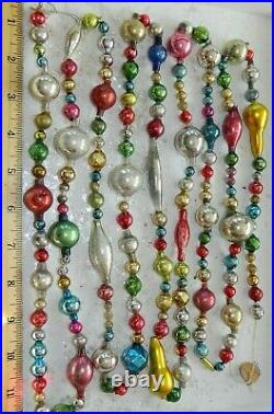 8 + FEET 100% Vintage Mercury Glass Bead Christmas Garland Big Beads! Antique