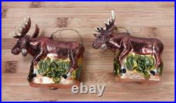 (8) Moose Christmas Tree Glass Ornament Holiday Wildlife Forest (8) Moose Christmas Tree Glass Ornament Holiday Wildlife Forest