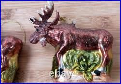 (8) Moose Christmas Tree Glass Ornament Holiday Wildlife Forest (8) Moose Christmas Tree Glass Ornament Holiday Wildlife Forest