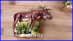 (8) Moose Christmas Tree Glass Ornament Holiday Wildlife Forest (8) Moose Christmas Tree Glass Ornament Holiday Wildlife Forest