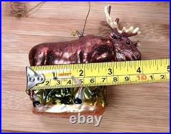 (8) Moose Christmas Tree Glass Ornament Holiday Wildlife Forest (8) Moose Christmas Tree Glass Ornament Holiday Wildlife Forest