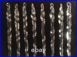 (8) VTG Antique 1910 Handblown 5-1/4-6 Glass ICICLE Xmas Ornaments Germany