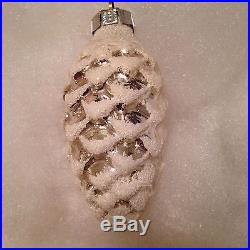 8 Vtg Old Antique Christmas Tree Ornaments Glass GERMAN Snow Baby Angel Church