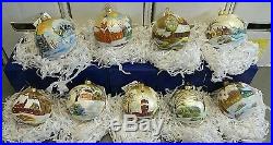 9 @ Christmas Ornament, Andrzej HandMade Poland, GLASS Orange Balls, 4 Diameter
