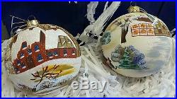 9 @ Christmas Ornament, Andrzej HandMade Poland, GLASS Orange Balls, 4 Diameter