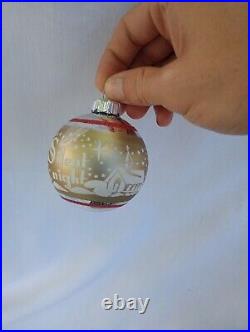 9 Vintage multi color Christmas Shiny Bright Mercury Glass Ornaments