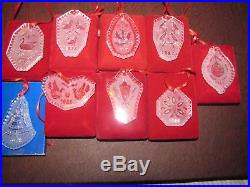 9 Waterford Crystal 12 Days Of CHRISTMAS Ornaments Lot Toc